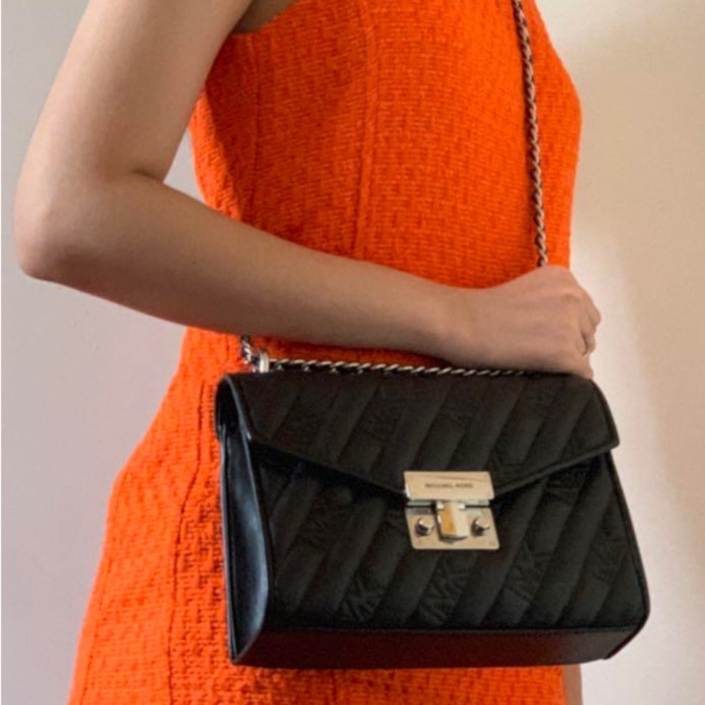 Michael Kors Black Quilted Chain Shoulder Bag